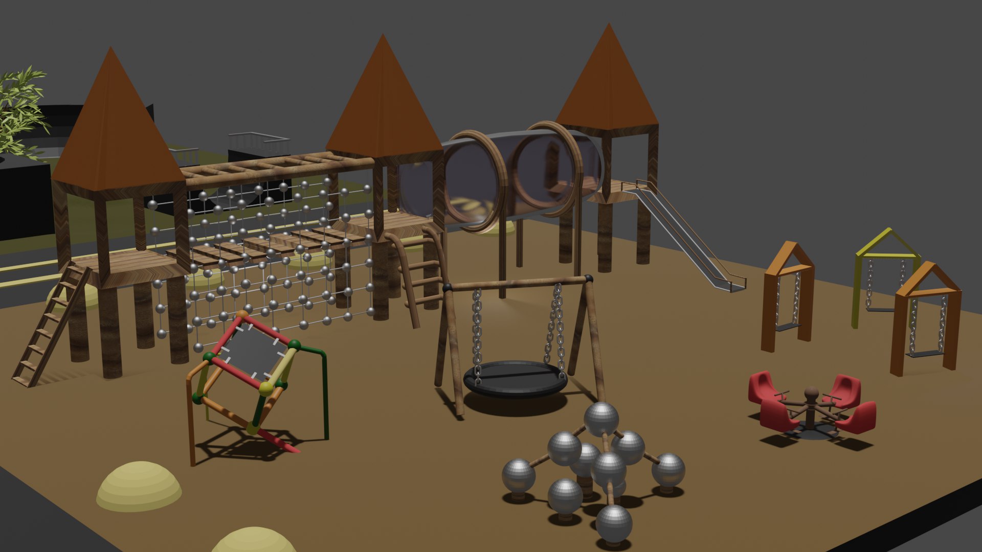 3D-рендер детской площадки